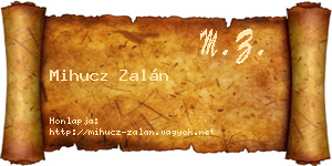 Mihucz Zalán névjegykártya